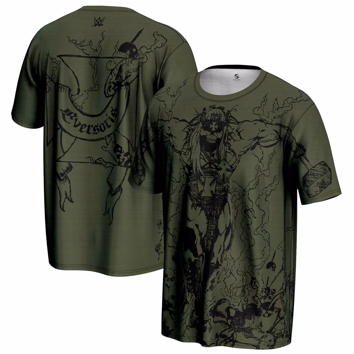 Men's ProSphere Olive Triple H Skull King T-Shirt 2 Men's ProSphere Olive Triple H Skull King T-Shirt