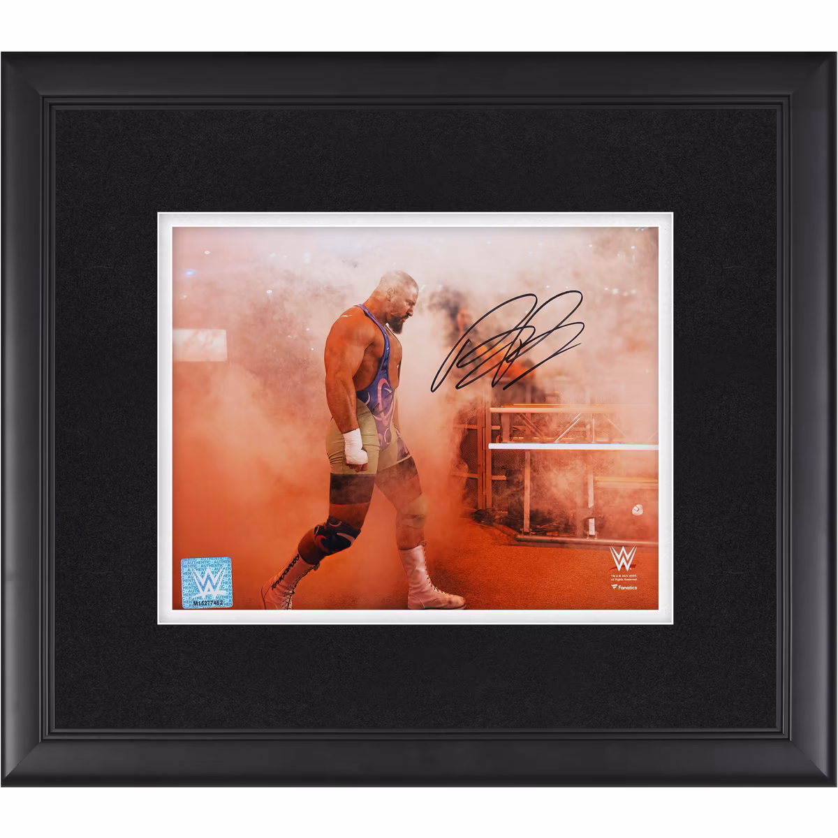 Bron Breakker WWE Autographed Framed 8" x 10" Walking Through The Smoke Entrance Photograph 2 Bron Breakker WWE Autographed Framed 8" x 10" Walking Through The Smoke Entrance Photograph