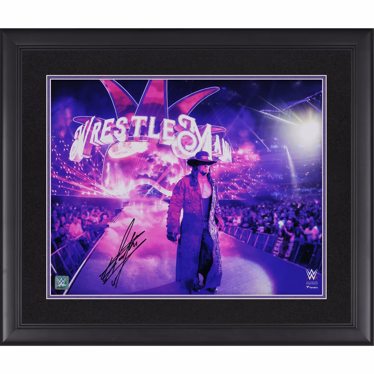 The Undertaker WWE Autographed Framed 16" x 20" WrestleMania 34 Entrance Photograph 2 The Undertaker WWE Autographed Framed 16" x 20" WrestleMania 34 Entrance Photograph