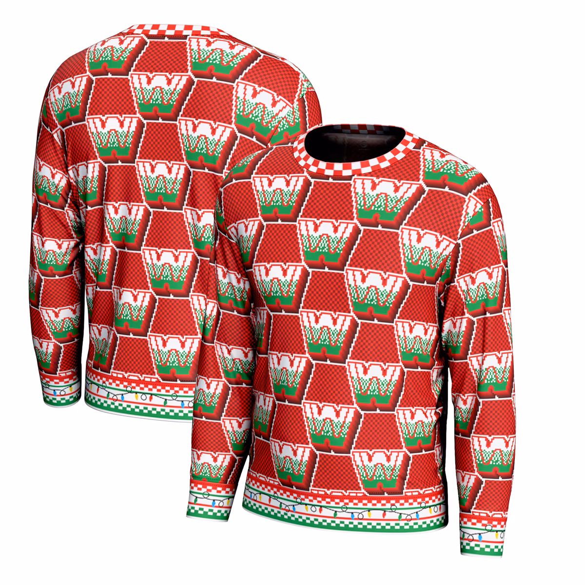 Men's ProSphere Red WWE Retro Logo Holiday Sweater 2 Men's ProSphere Red WWE Retro Logo Holiday Sweater
