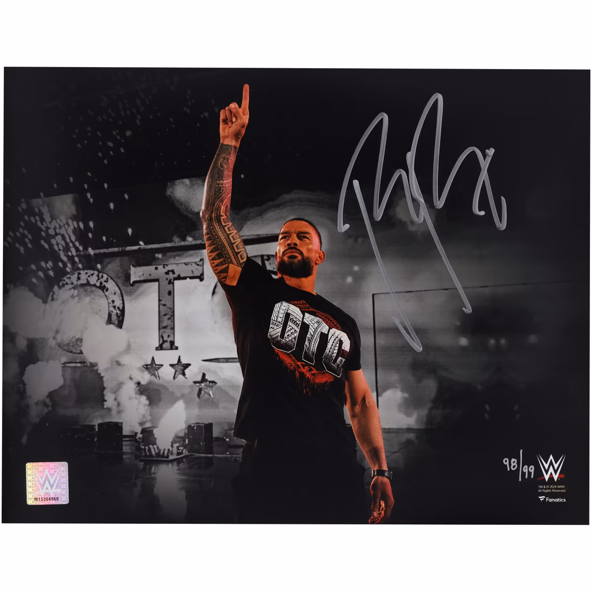 Roman Reigns WWE Autographed 11" x 14" Raising Ones Spotlight Photograph - Limited Edition of 99 3 Roman Reigns WWE Autographed 11" x 14" Raising Ones Spotlight Photograph - Limited Edition of 99