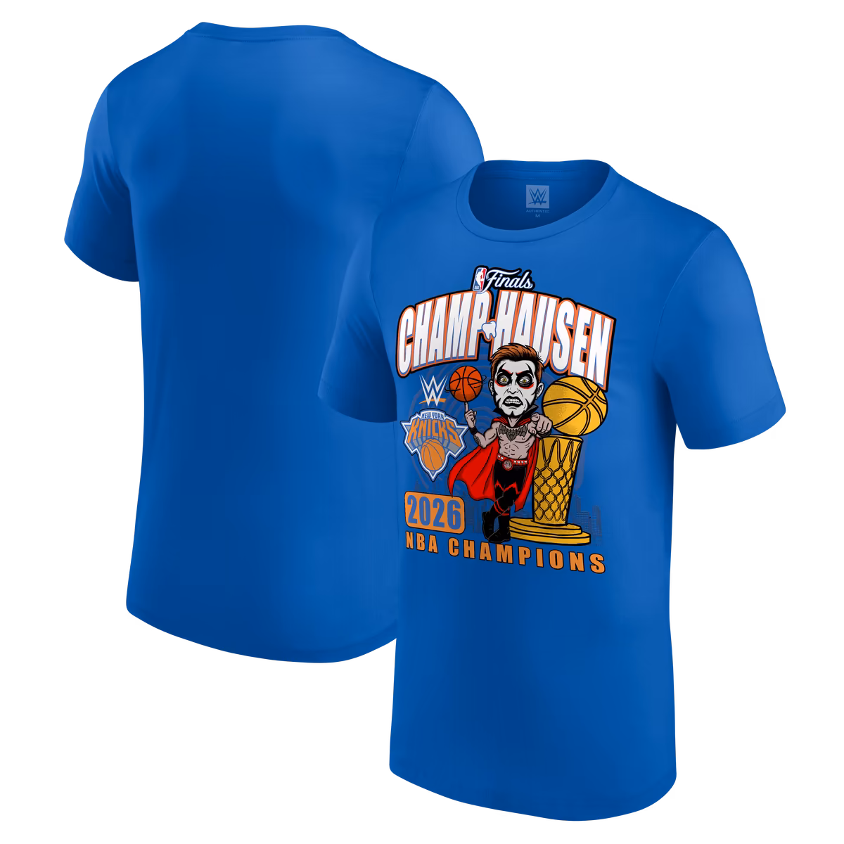 Men's Blue Danhausen x New York Knicks 2026 NBA Finals Champions T-Shirt