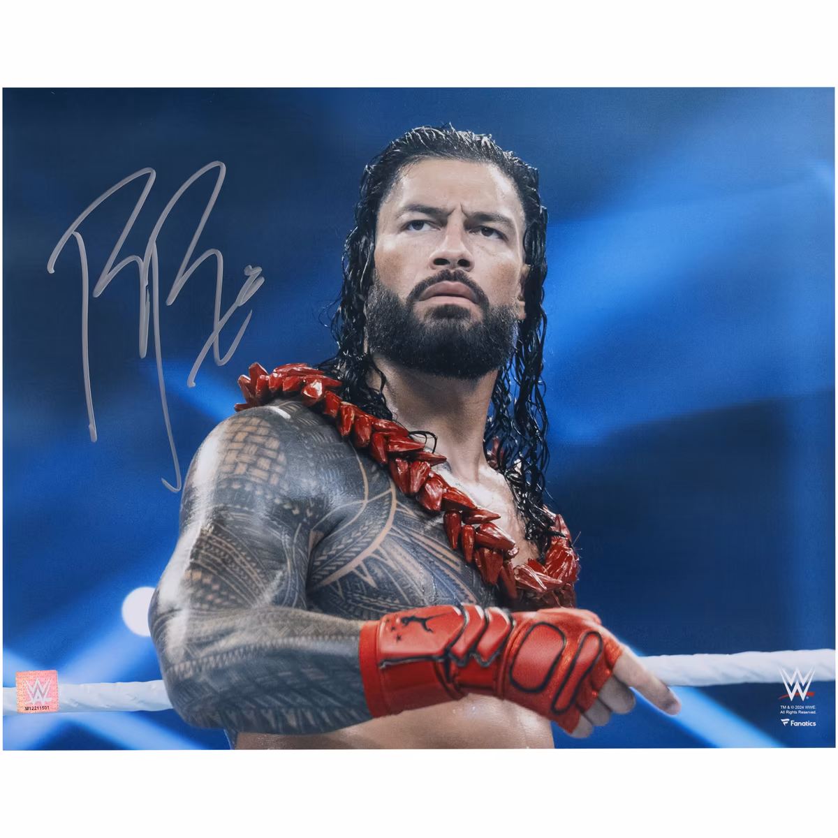 Roman Reigns WWE Autogrpahed 16" x 20" Standing In Ring Photograph 2 Roman Reigns WWE Autogrpahed 16" x 20" Standing In Ring Photograph