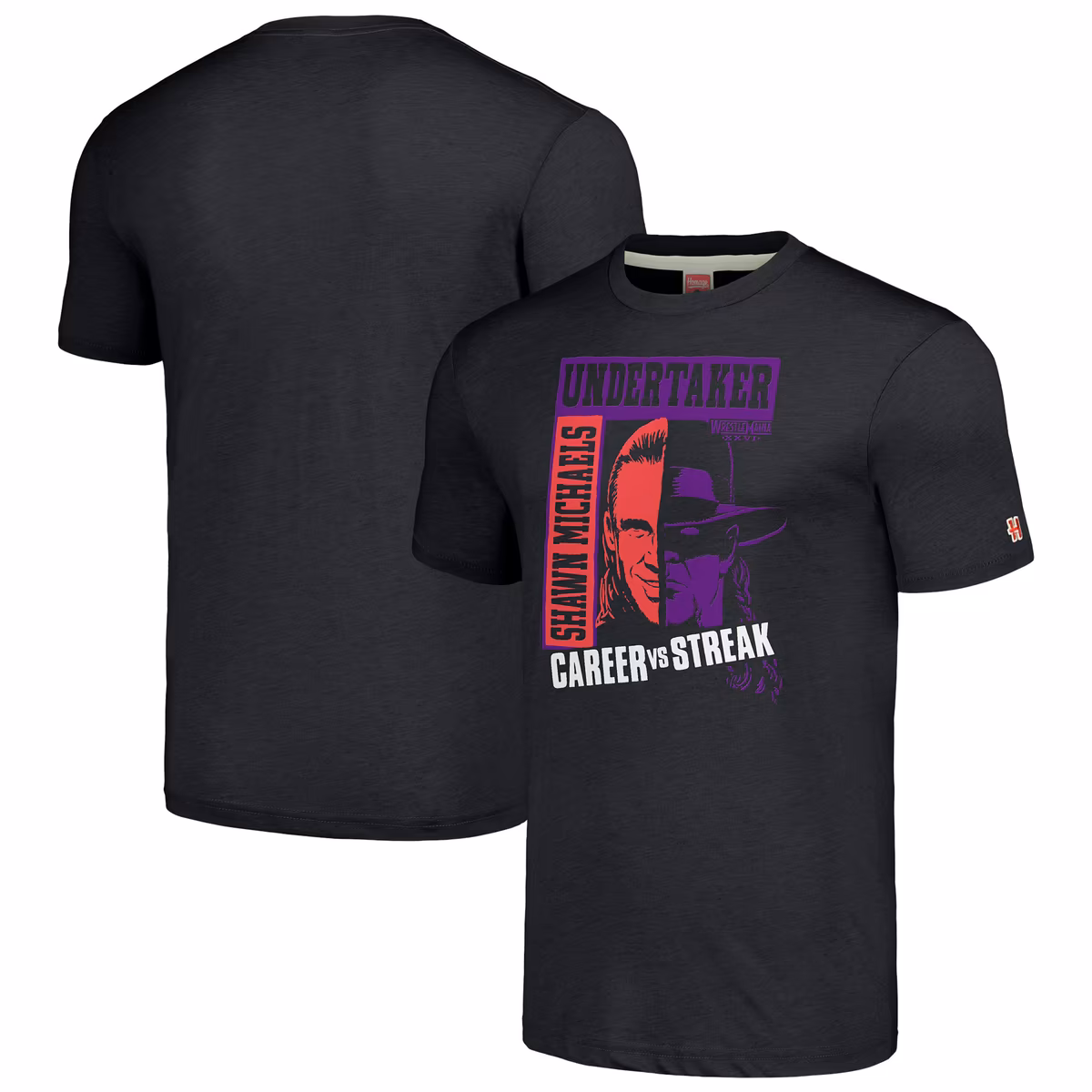 Men's Homage Heather Charcoal WrestleMania XXVI Shawn Michaels vs The Undertaker Tri-Blend T-Shirt