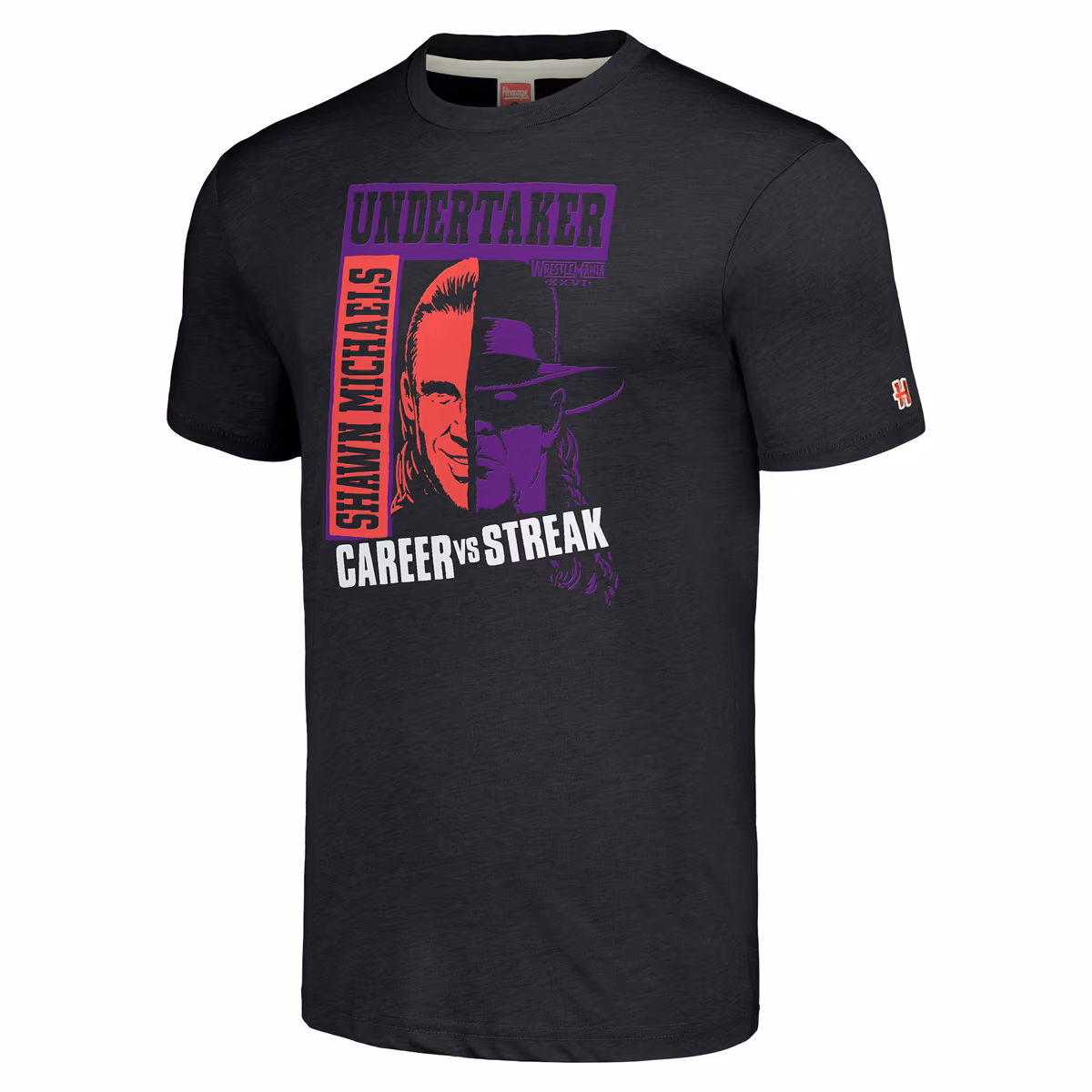 Men's Homage Heather Charcoal WrestleMania XXVI Shawn Michaels vs The Undertaker Tri-Blend T-Shirt 3 Men's Homage Heather Charcoal WrestleMania XXVI Shawn Michaels vs The Undertaker Tri-Blend T-Shirt