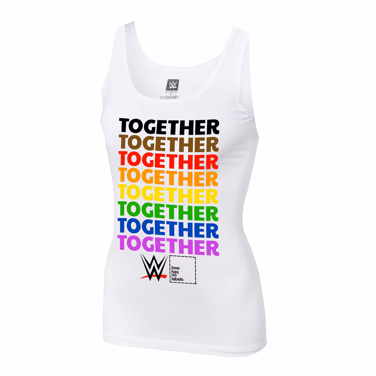 Women's WWE Together Pride Tank Top - White 3 Women's WWE Together Pride Tank Top - White