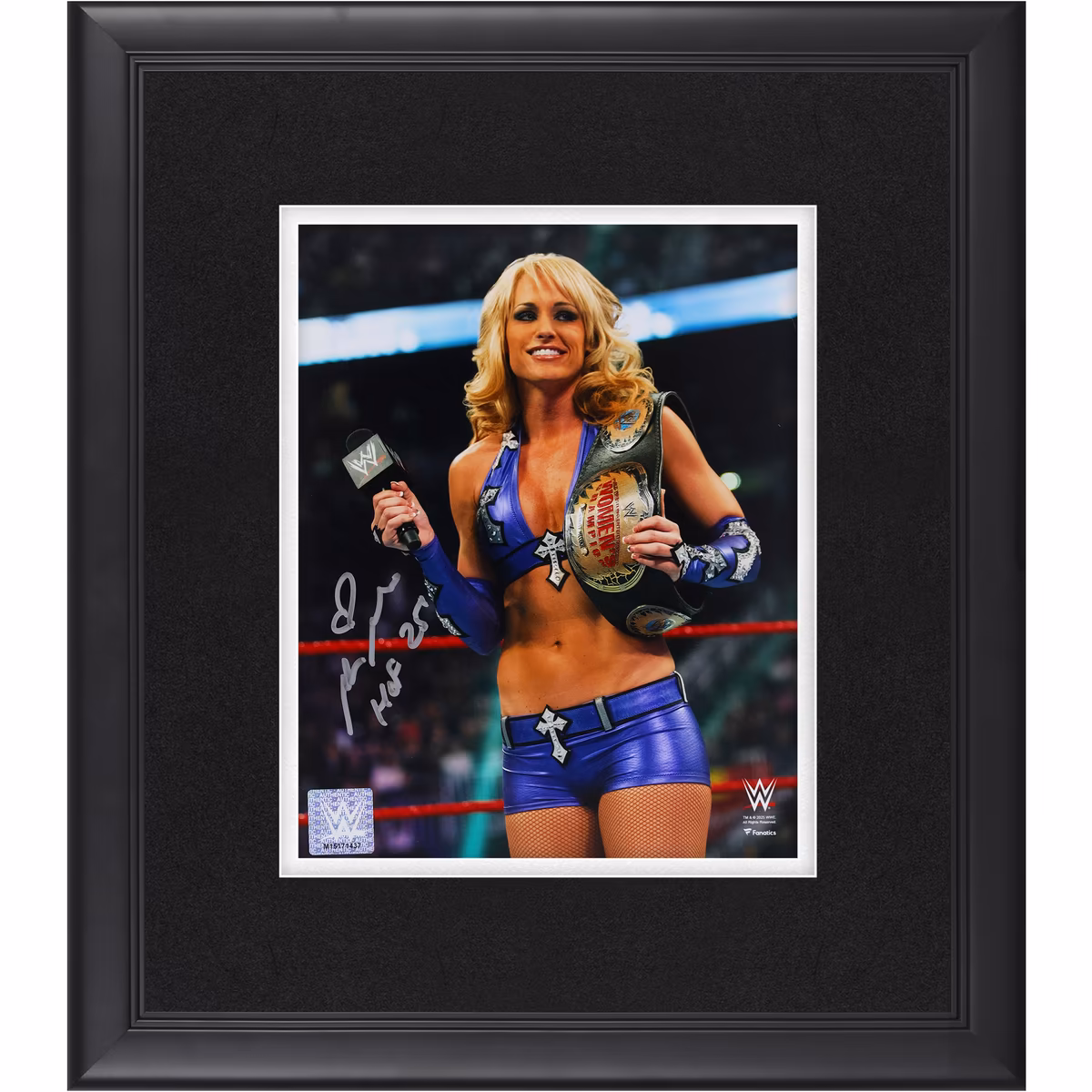 Michelle McCool WWE Autographed Framed 8" x 10" In-Ring with Title Photograph with "HOF 25" Inscription