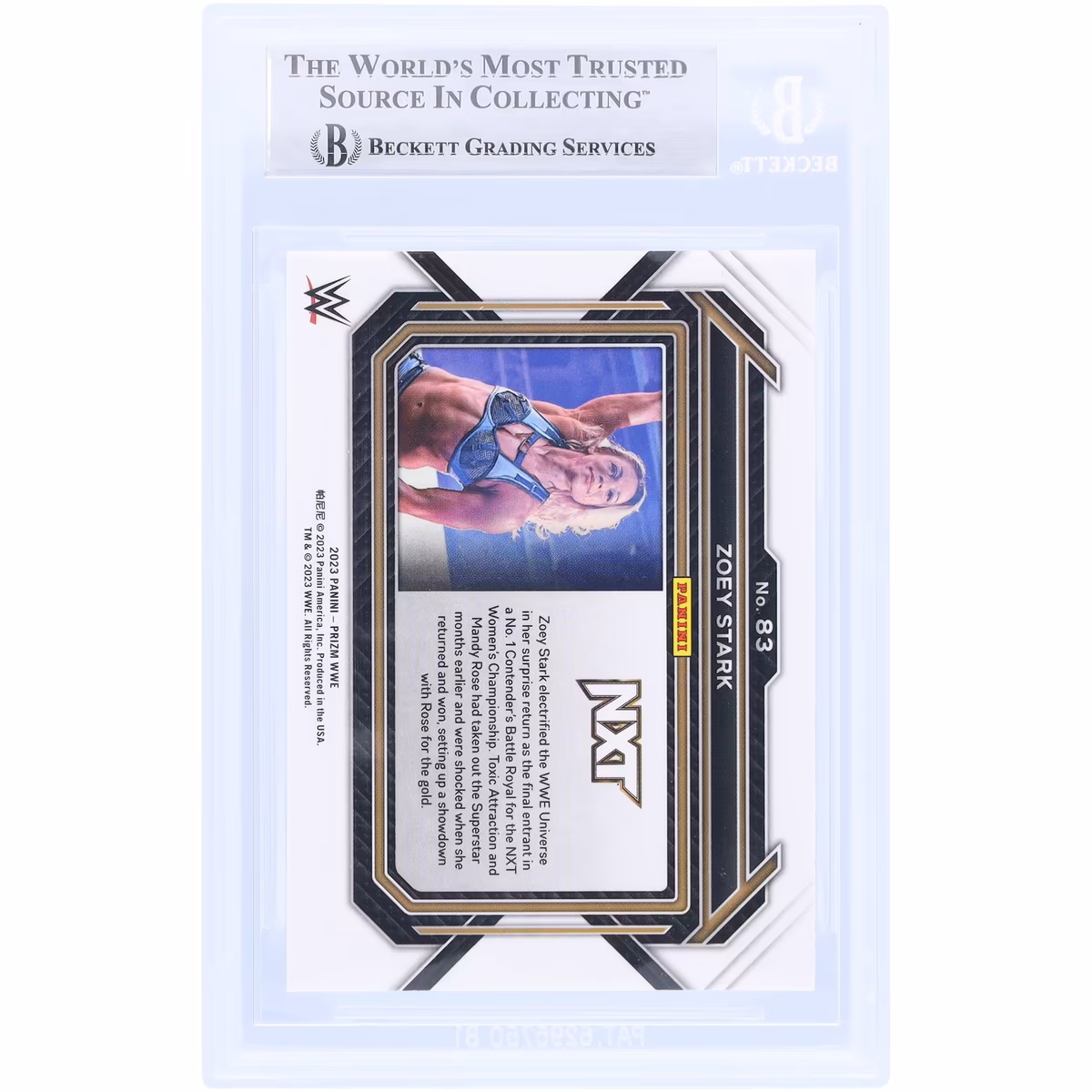 Zoey Stark WWE Autographed 2023 Panini Prizm #83 Beckett Fanatics Witnessed Authenticated Card 3 Zoey Stark WWE Autographed 2023 Panini Prizm #83 Beckett Fanatics Witnessed Authenticated Card