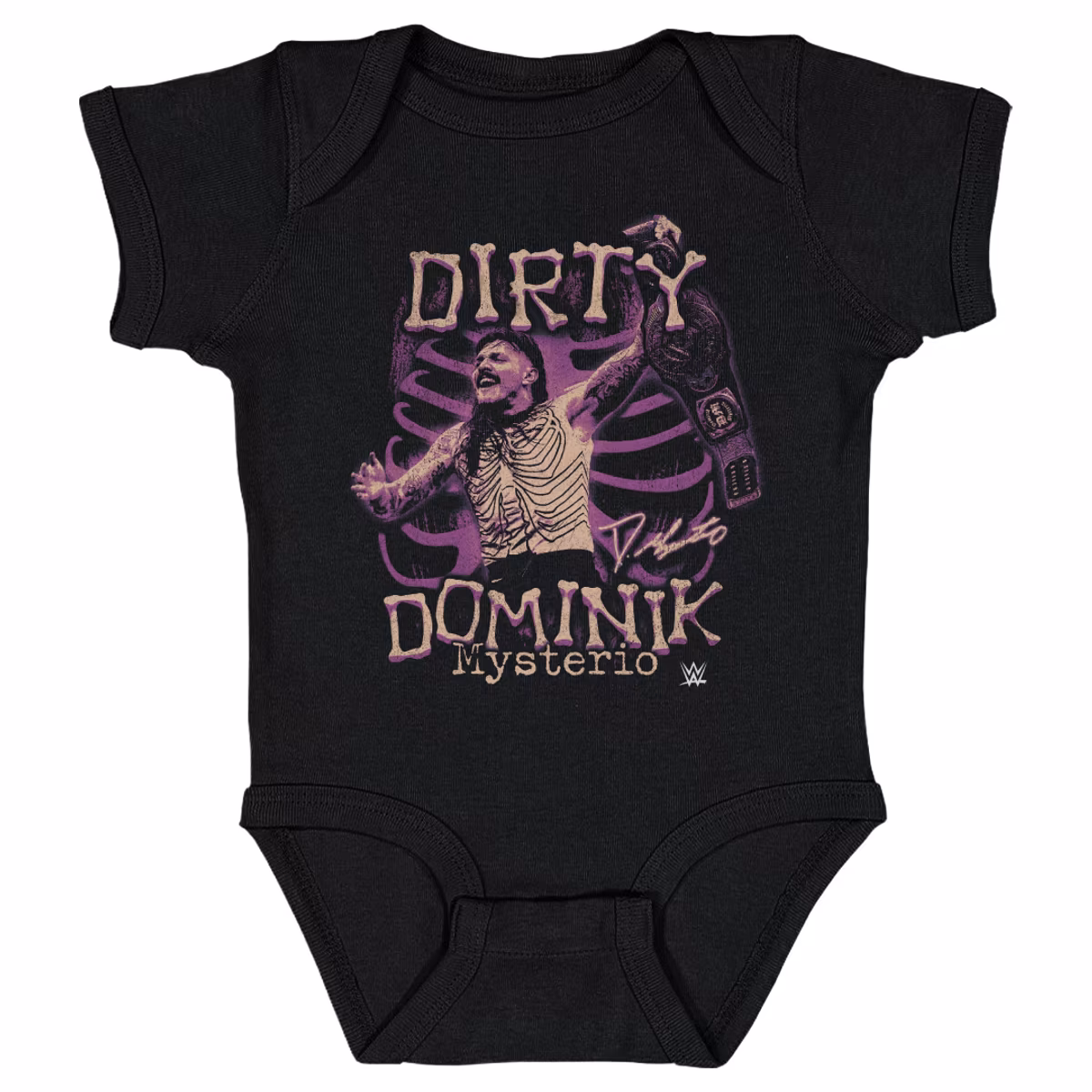 Infant 500 Level Black Dominik Mysterio Champion Grunge Bodysuit 18 Infant 500 Level Black Dominik Mysterio Champion Grunge Bodysuit