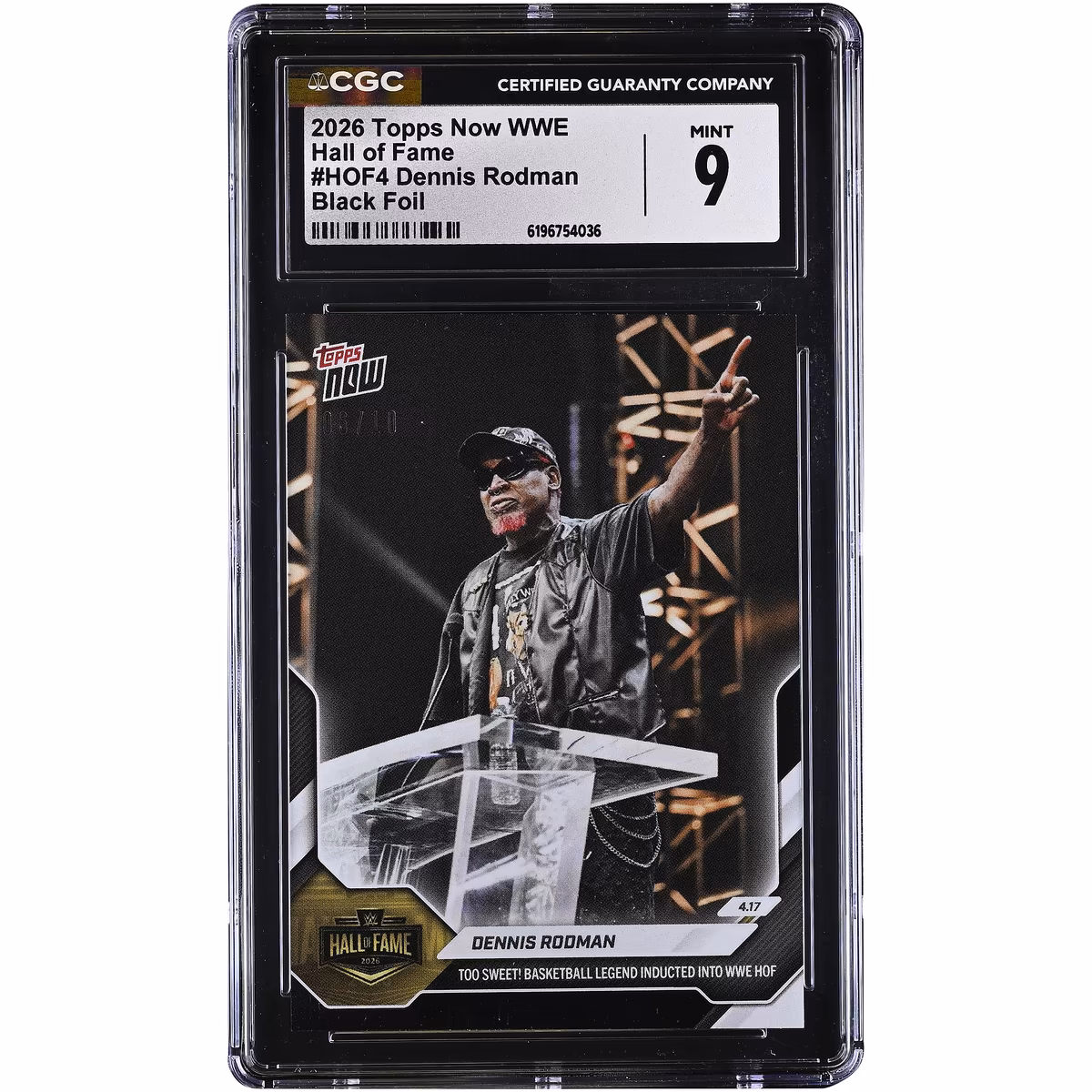 WWE Merchandise WWE 2026 Topps Now Hall of Fame Black Foil #HOF4 #/10 CGC Authenticated 9 Card