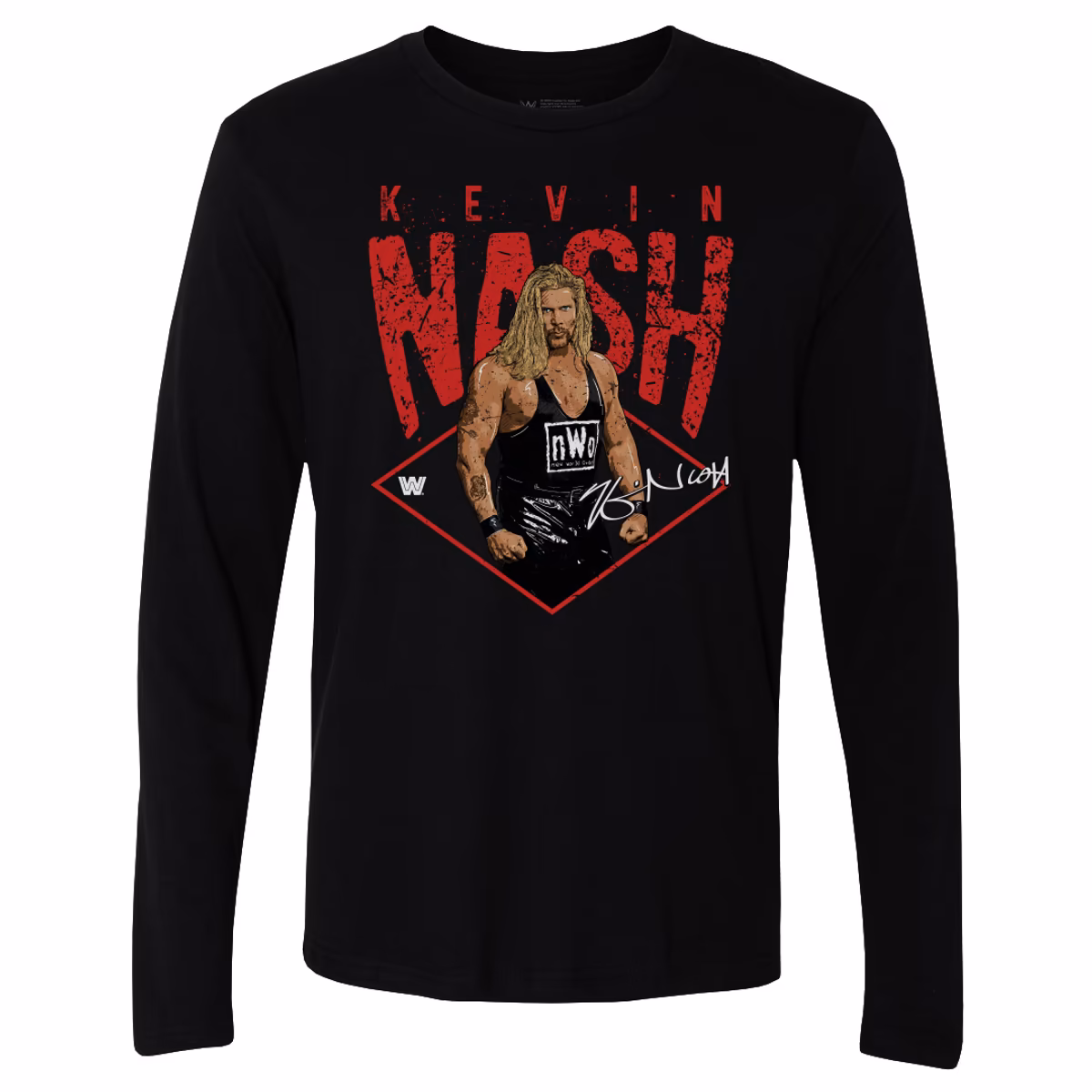 Men's 500 Level Black Kevin Nash Pose Long Sleeve T-Shirt