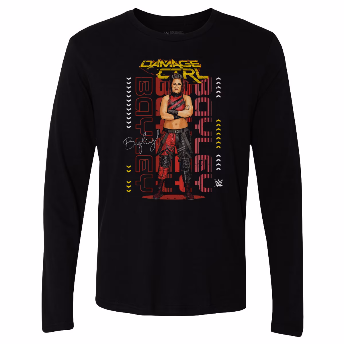 Men's 500 Level Black Bayley Damage CTRL Long Sleeve T-Shirt 10 Men's 500 Level Black Bayley Damage CTRL Long Sleeve T-Shirt