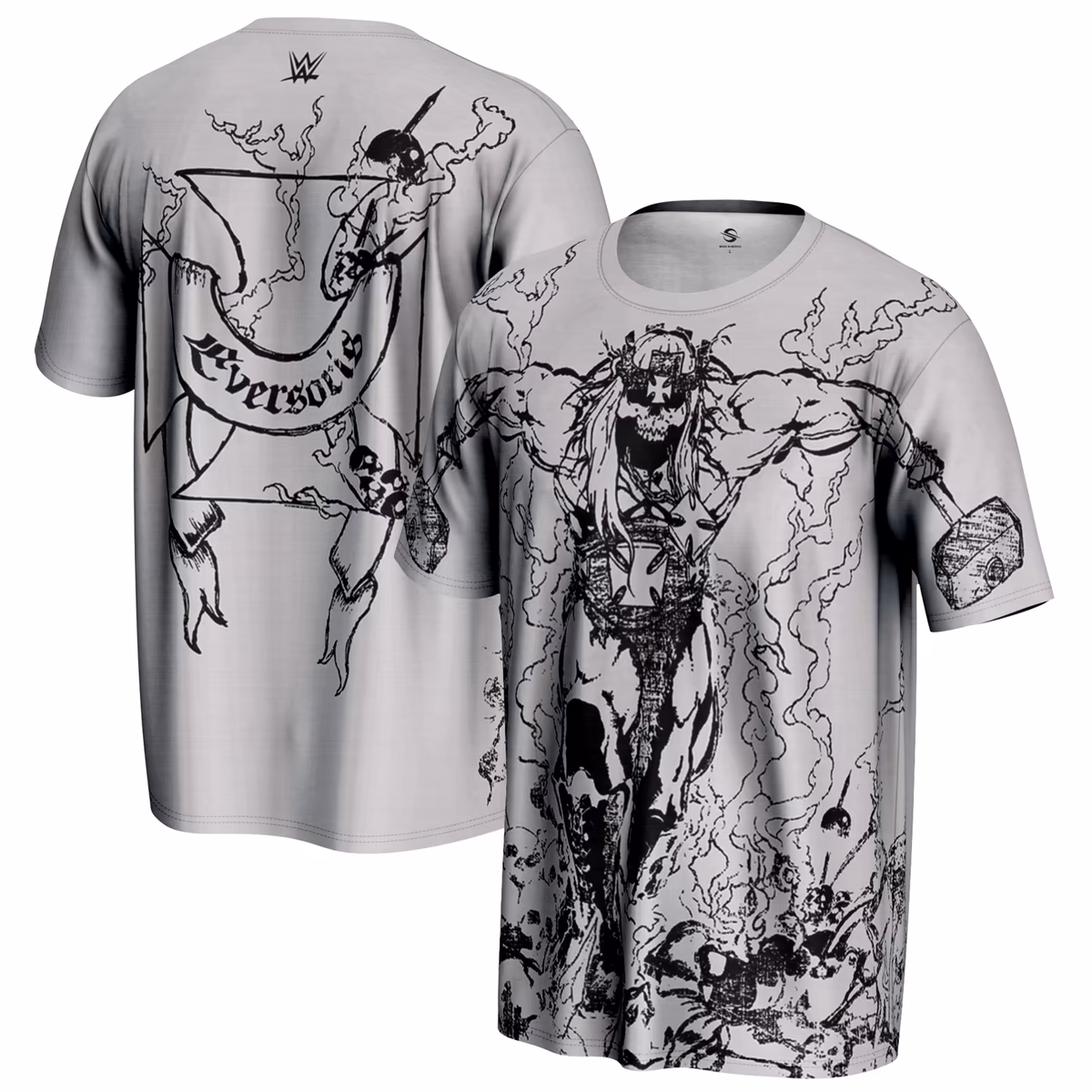 Men's ProSphere Gray Triple H Skull King T-Shirt 2 Men's ProSphere Gray Triple H Skull King T-Shirt