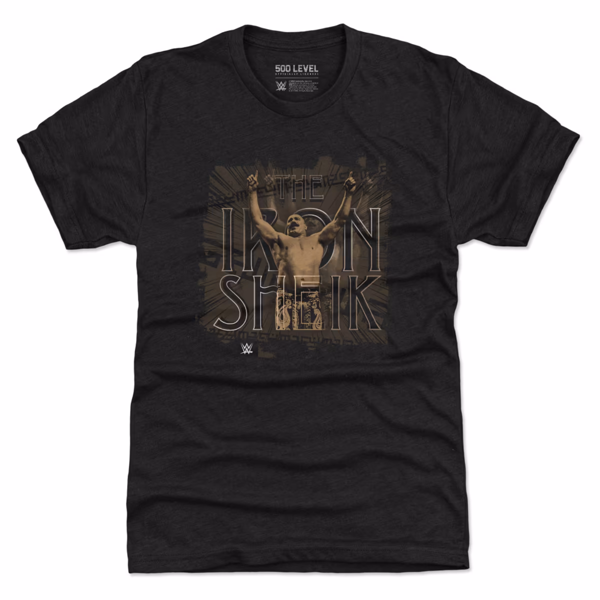 Men's 500 Level Heather Black The Iron Sheik Grunge Tri-Blend T-Shirt