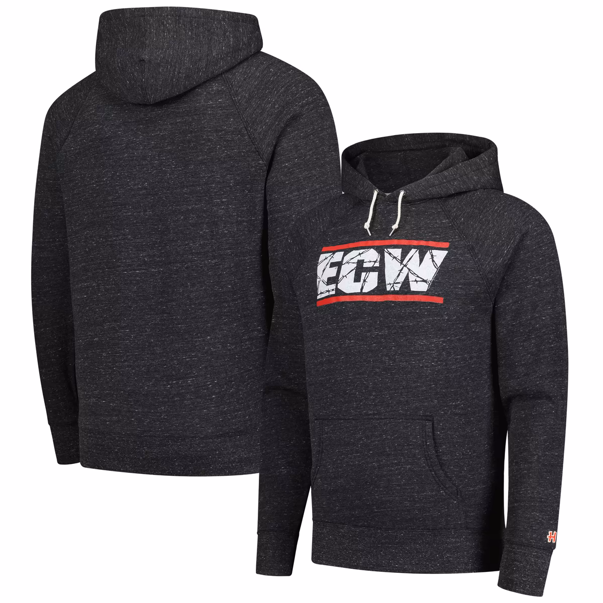 Men's Homage Charcoal ECW Tri-Blend Raglan Pullover Hoodie