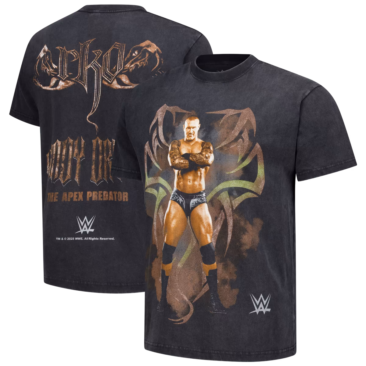 Men's Heather Black Randy Orton Apex Predator Boxy T-Shirt 1 Men's Heather Black Randy Orton Apex Predator Boxy T-Shirt