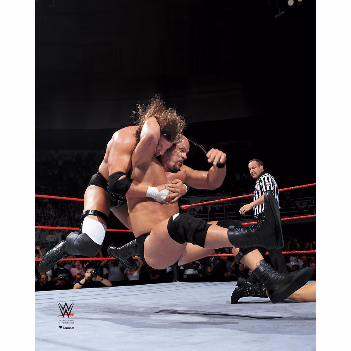 "Stone Cold" Steve Austin WWE Unsigned Stunner on Triple H Photograph