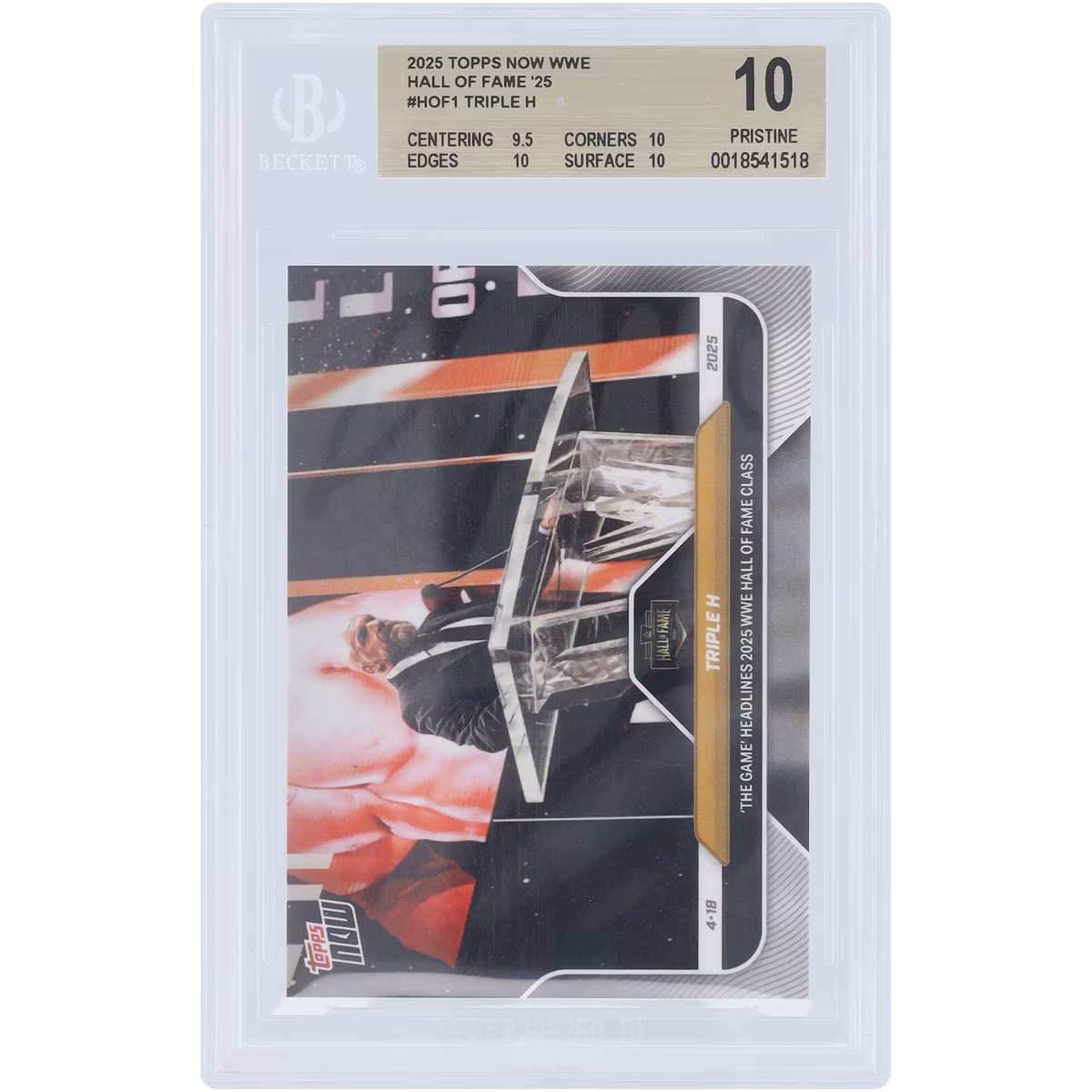 Triple H WWE 2025 Topps Now 'The Game' Headlines '25 WWE Hall of Fame Class #HOF 1 BGS Authenticated 10 Card - 9.5,10,10,10 Subgrades 3 Triple H WWE 2025 Topps Now 'The Game' Headlines '25 WWE Hall of Fame Class #HOF 1 BGS Authenticated 10 Card - 9.5,10,10,10 Subgrades
