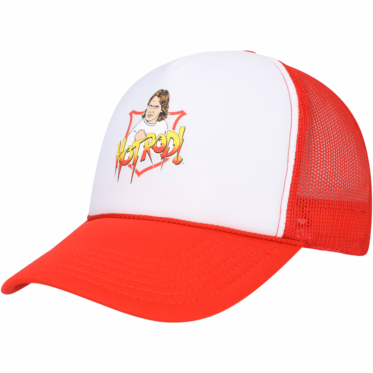 Men's Chalk Line Red/White "Rowdy" Roddy Piper Illustrated Trucker Adjustable Hat