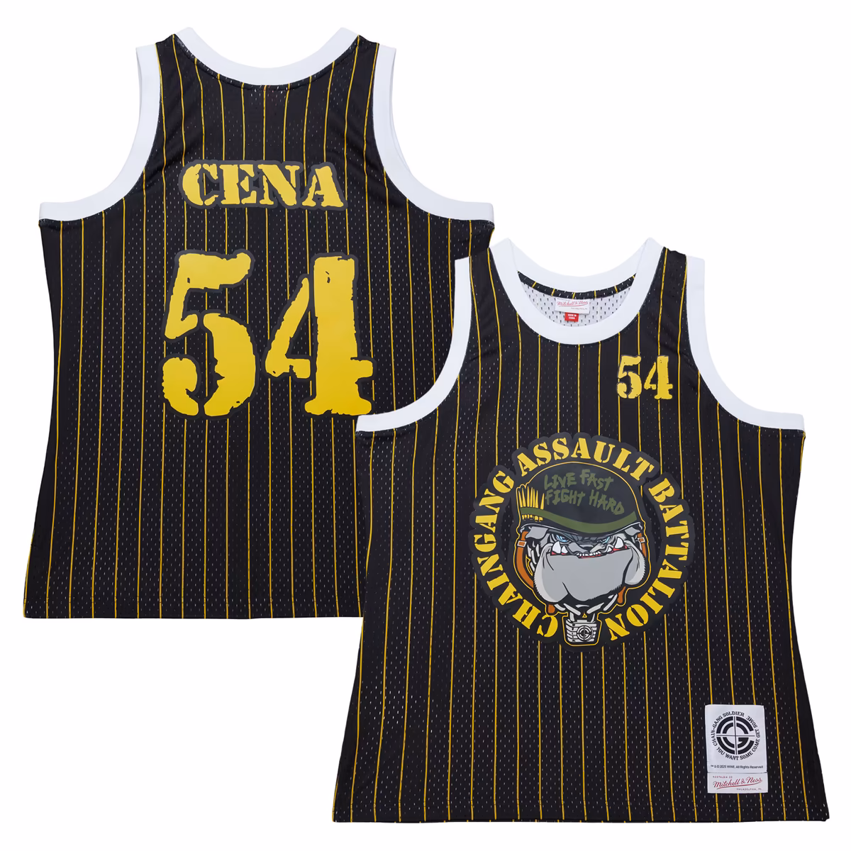 Men's Mitchell & Ness Black John Cena Chain Gang Battalion Basketball Jersey