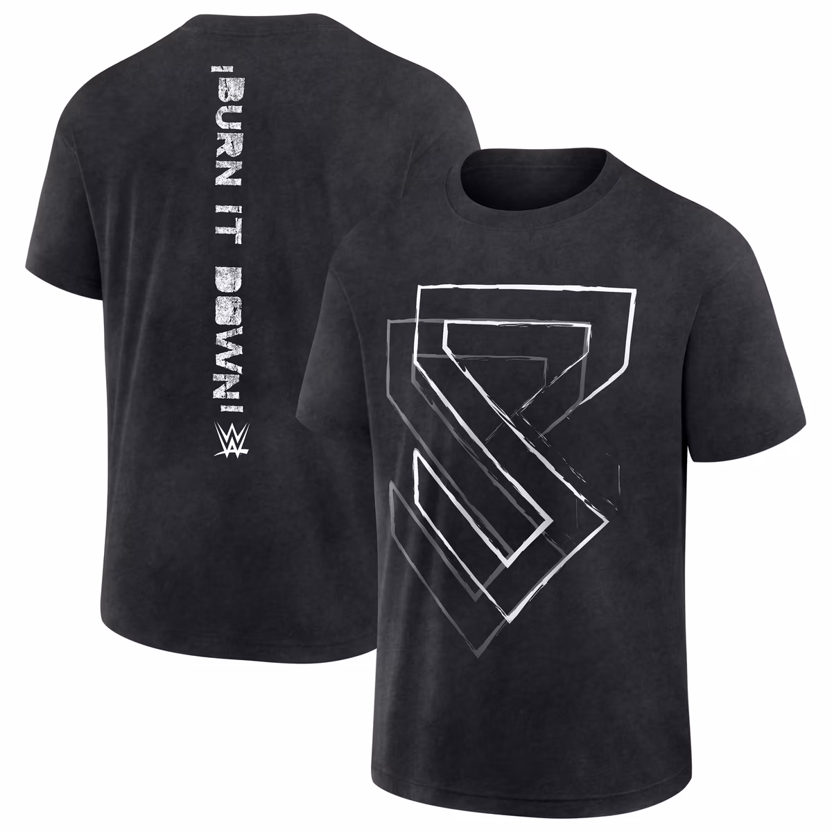 Men's Black Seth Rollins Vertical Burn It Down T-Shirt