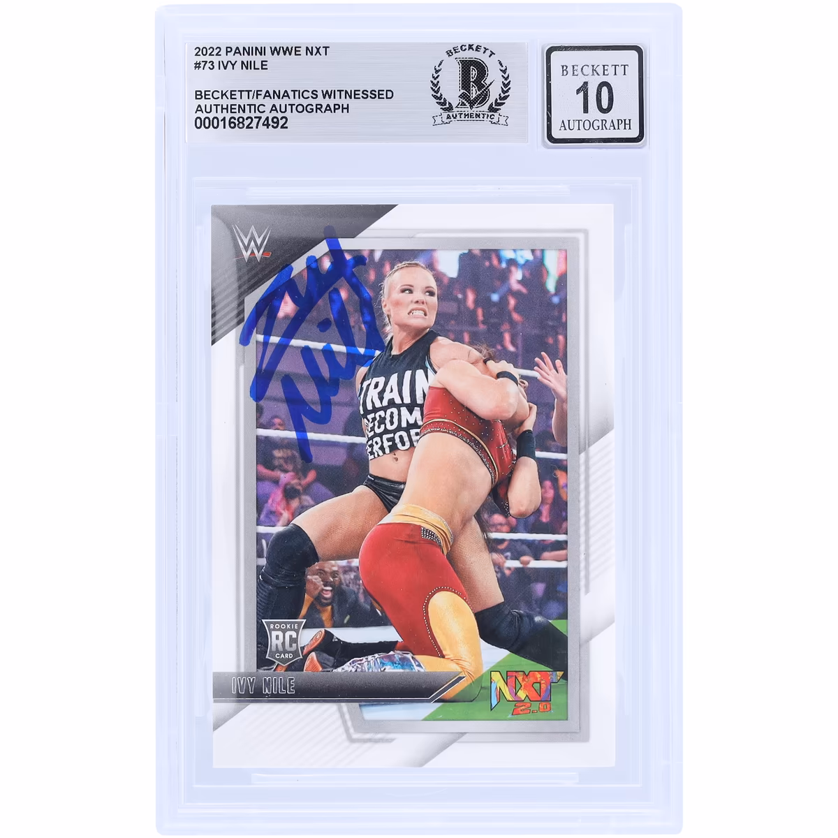 Ivy Nile Autographed 2022 Panini NXT 2.0 #73 Beckett Fanatics Witnessed Authenticated 10 Rookie Card 9 Ivy Nile Autographed 2022 Panini NXT 2.0 #73 Beckett Fanatics Witnessed Authenticated 10 Rookie Card