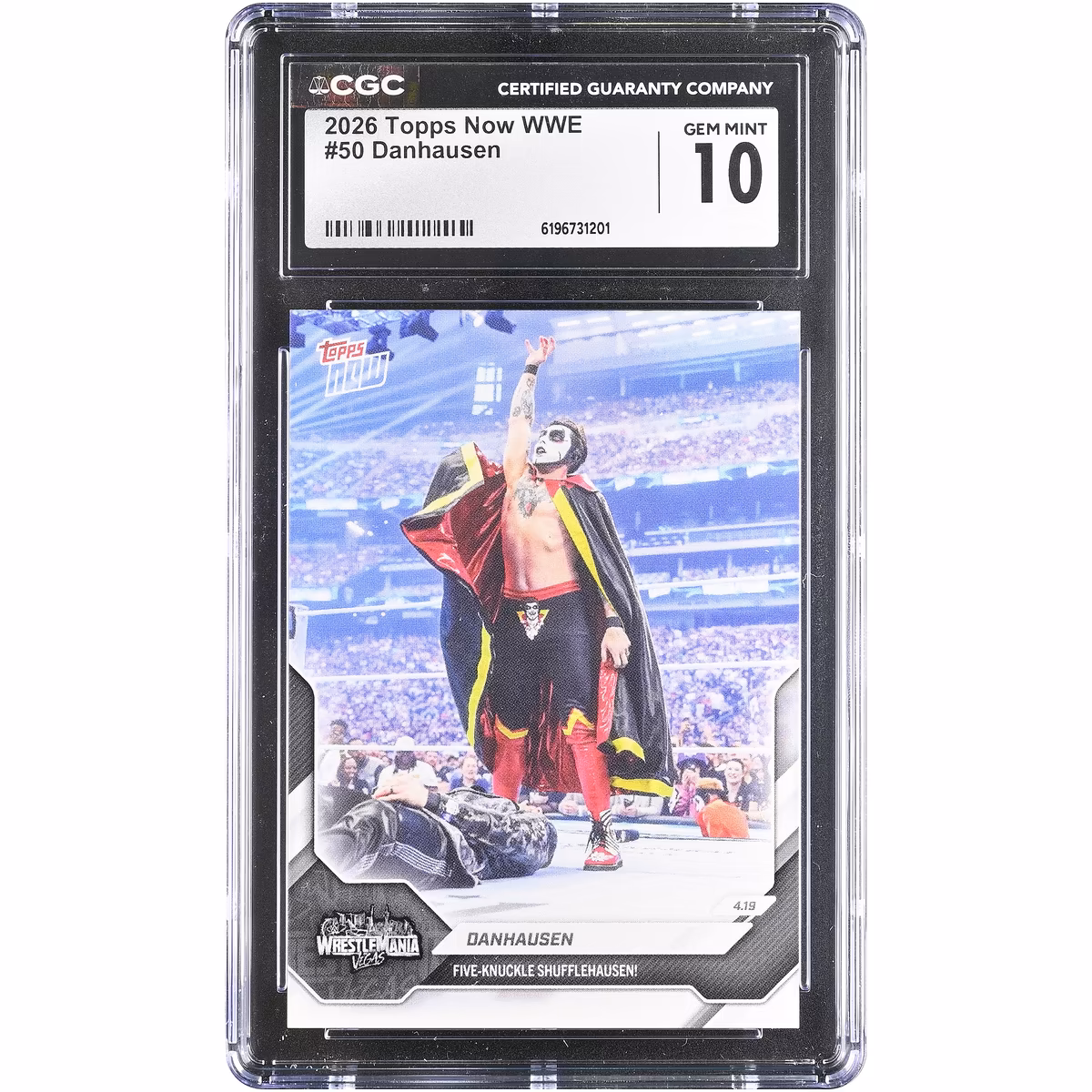 Danhausen WWE 2026 Topps Now WWE Five-Knuckle ShuffleHausen! #50 CGC Authenticated GEM MINT 10 Card