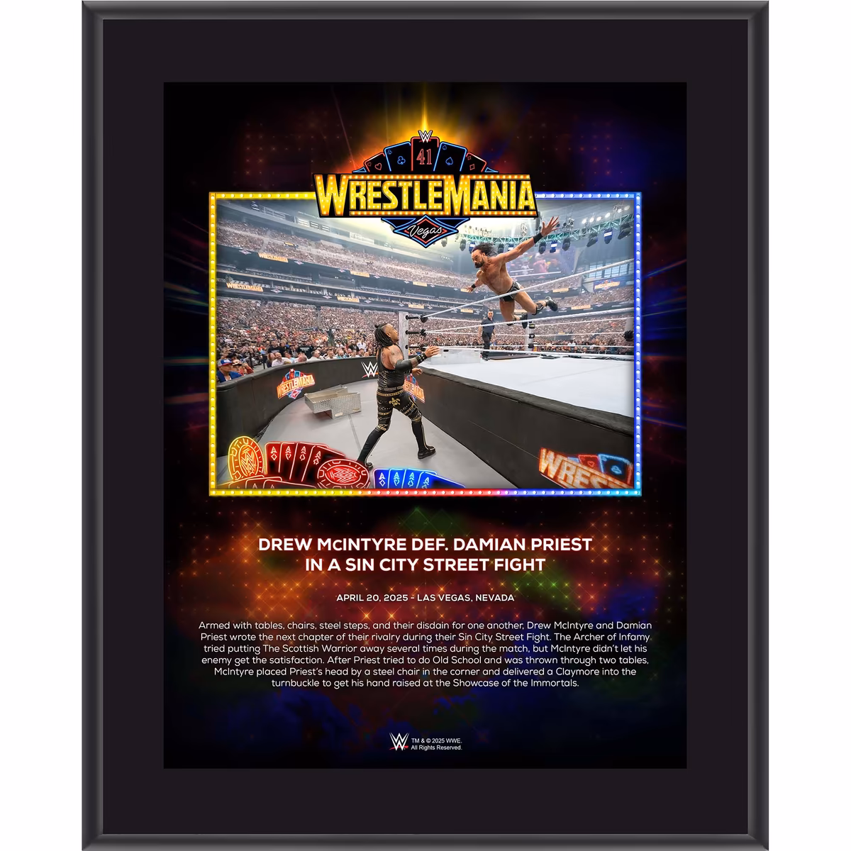 Drew McIntyre WWE 10.5" x 13" WrestleMania 41 Night 2 Sublimated Plaque
