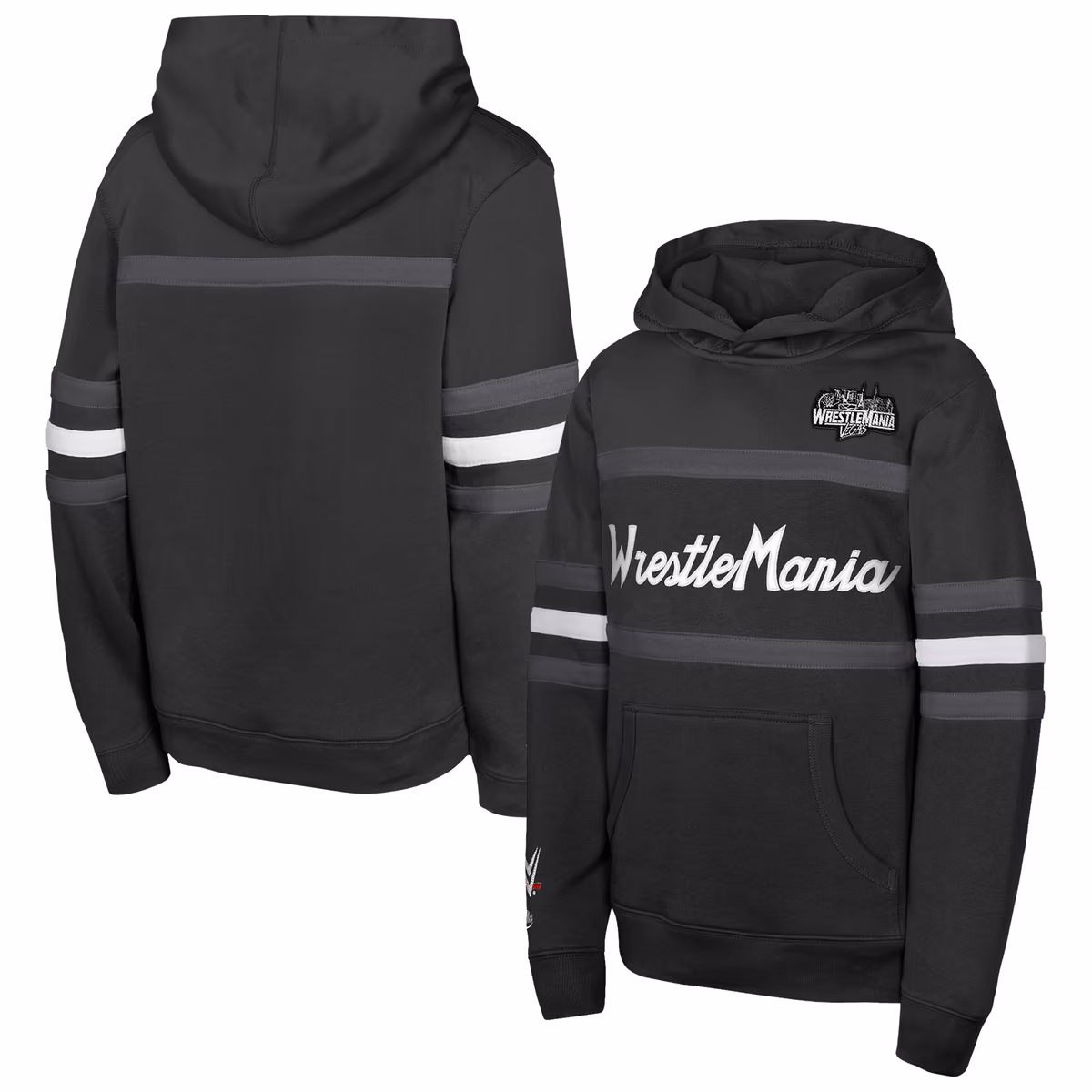 Youth Mitchell & Ness WrestleMania 42 Black Head Coach Hoodie 8 Youth Mitchell & Ness WrestleMania 42 Black Head Coach Hoodie