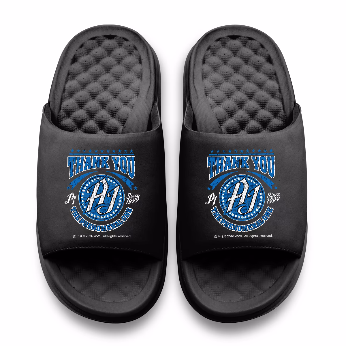 Unisex ISlide Black AJ Styles Thank You Motive Slide Sandals