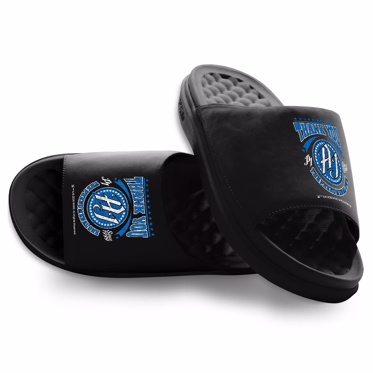 Unisex ISlide Black AJ Styles Thank You Motive Slide Sandals 6 Unisex ISlide Black AJ Styles Thank You Motive Slide Sandals