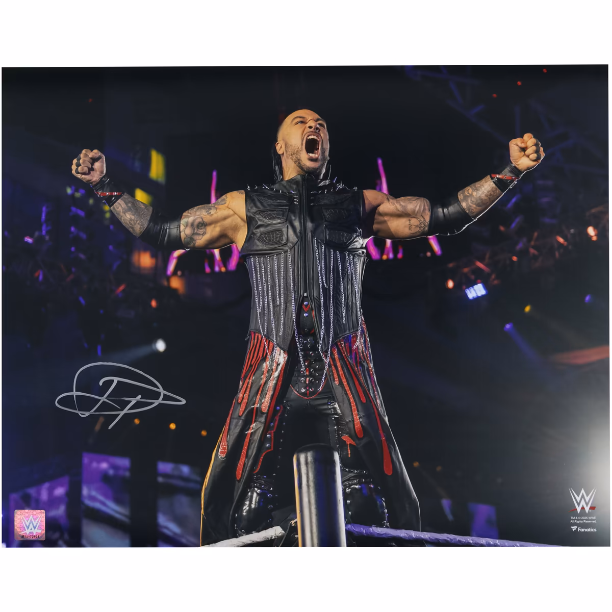 Damian Priest WWE Autographed 16" x 20" Entrance On Top Rope Photograph 7 Damian Priest WWE Autographed 16" x 20" Entrance On Top Rope Photograph