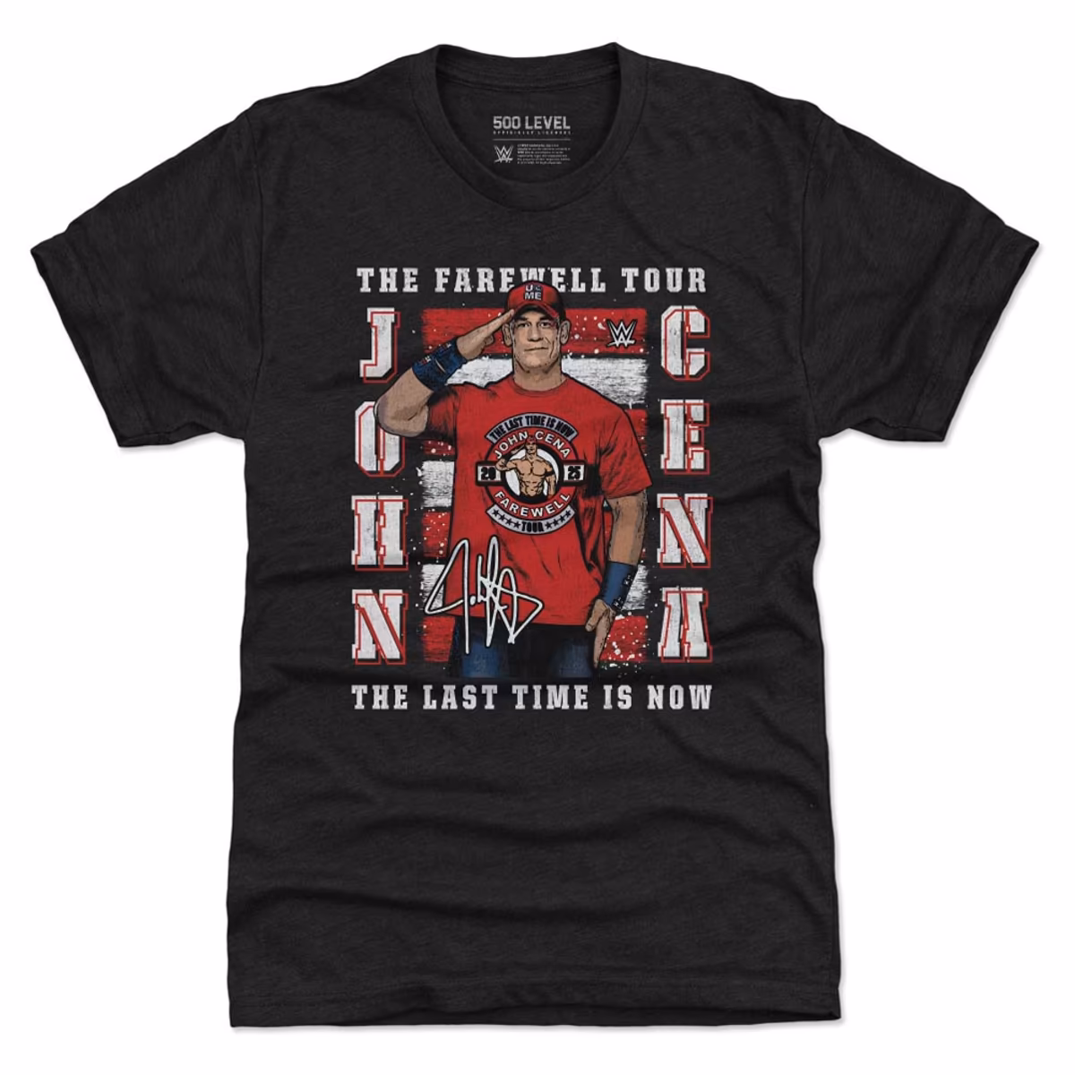 Men's 500 Level Heather Black John Cena Farewell Tour 2025 Tri-Blend T-Shirt