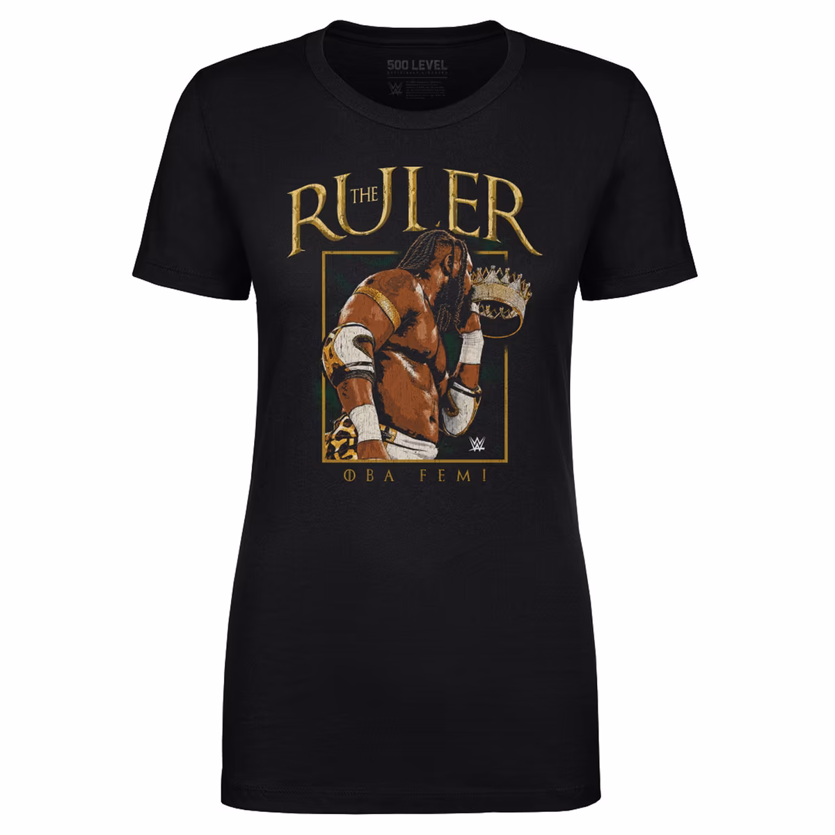 Women's 500 Level Black Oba Femi The Ruler Crown T-Shirt