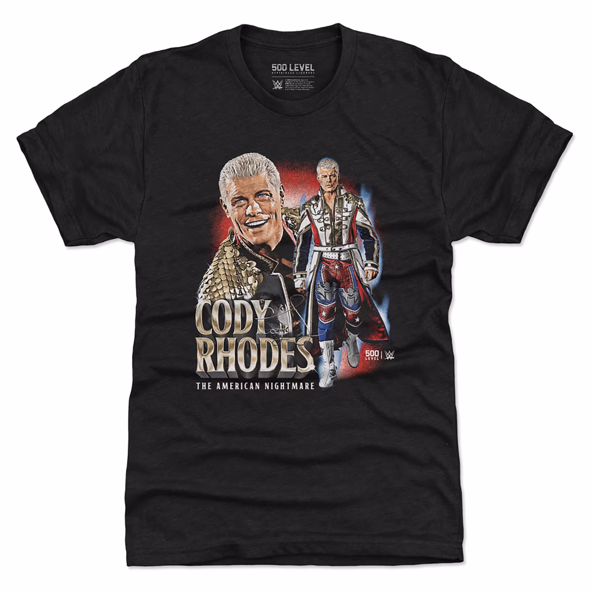 Men's 500 Level Heather Black Cody Rhodes American Nightmare Vintage Tri-Blend T-Shirt 2 Men's 500 Level Heather Black Cody Rhodes American Nightmare Vintage Tri-Blend T-Shirt