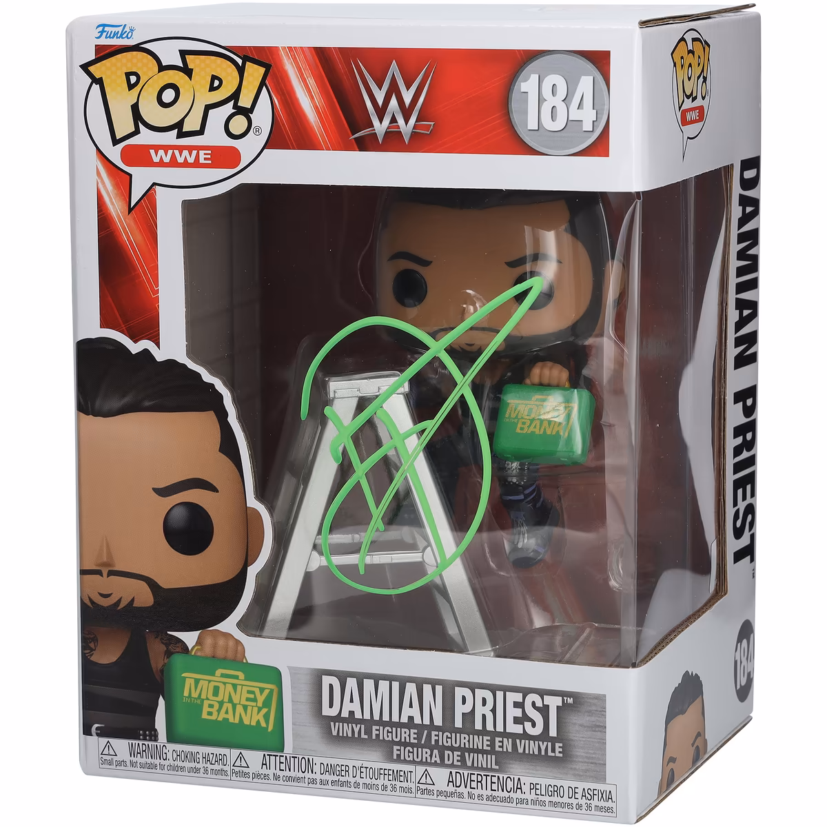 Damian Priest WWE Autographed #184 Money In The Bank Funko Pop! Figurine 1 Damian Priest WWE Autographed #184 Money In The Bank Funko Pop! Figurine