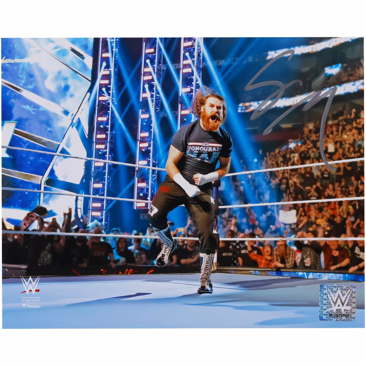 Sami Zayn WWE Autographed 8" x 10" Elimination Chamber Photograph