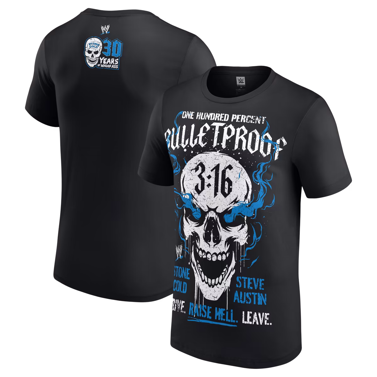 Men's Black "Stone Cold" Steve Austin 30th Anniversary Bulletproof T-Shirt