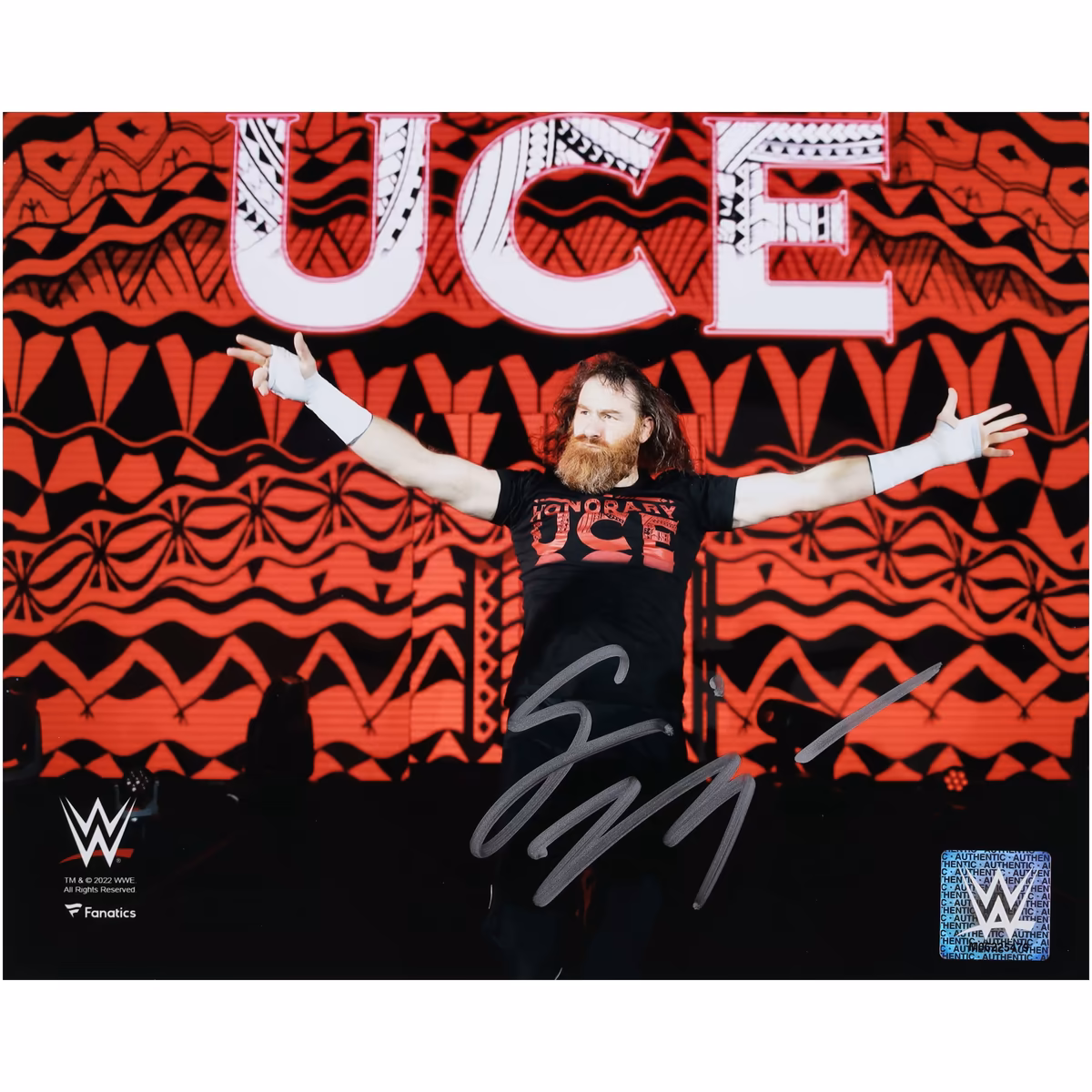 Sami Zayn WWE Autographed 8" x 10" Entrance Arms Out Photograph