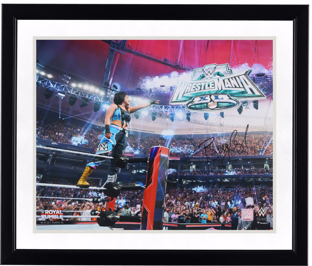 Bayley WWE Autographed 16" x 20" Royal Rumble 2024 Pointing Photograph 3 Bayley WWE Autographed 16" x 20" Royal Rumble 2024 Pointing Photograph