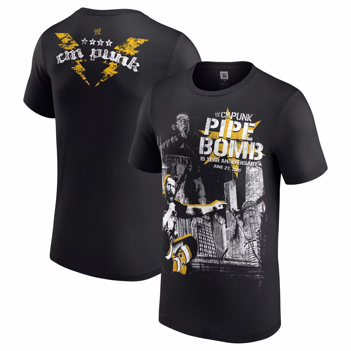 Men's Black CM Punk Pipe Bomb Speech 15 Year Anniversary T-Shirt