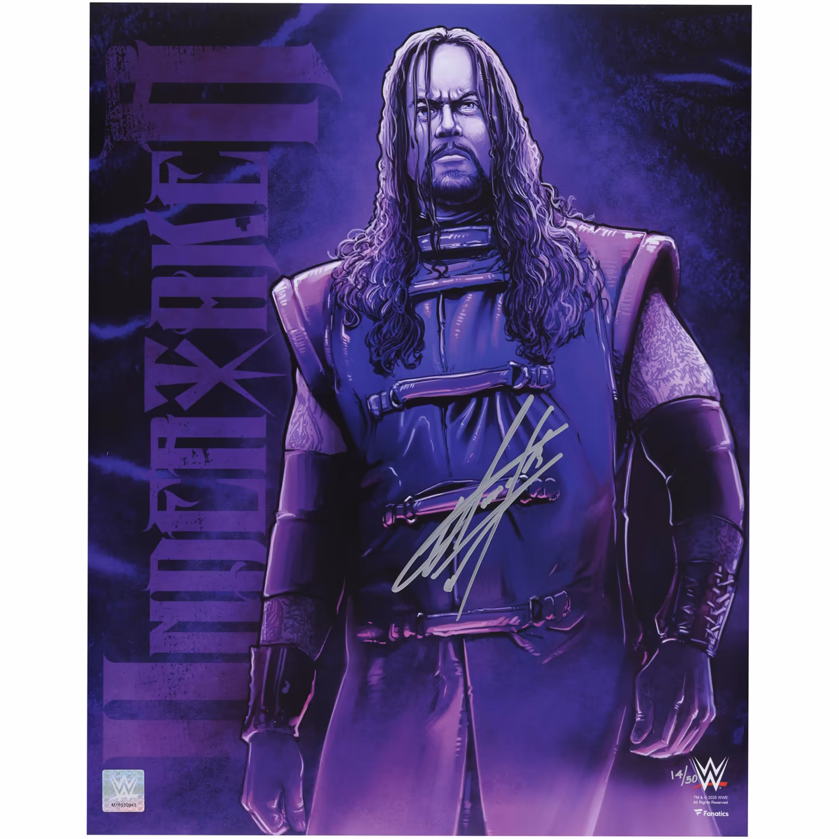 The Undertaker WWE Autographed 16" x 20" Photo Print - Art by Doug Hills - Limited Edition of 50