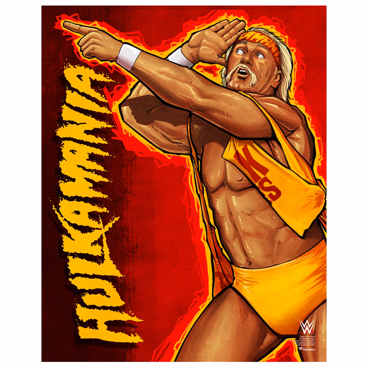 Hulk Hogan WWE Unsigned 16" x 20" Photo Print - Art by Doug Hills