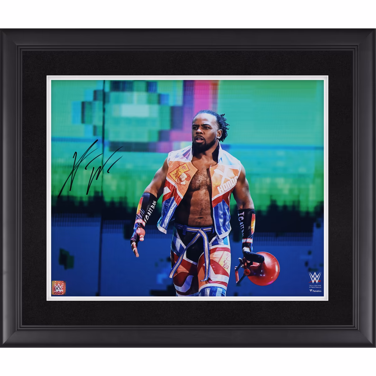 Xavier Woods WWE Autographed Framed 16" x 20" Entrance Photograph