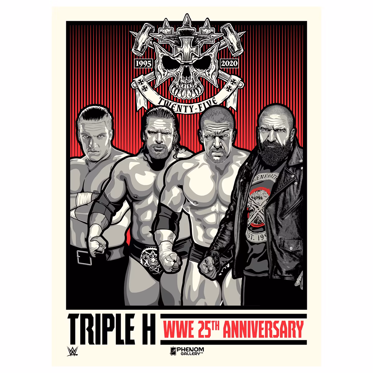Phenom Gallery Triple H WWE 25th Anniversary 18'' x 24'' Framed Serigraph