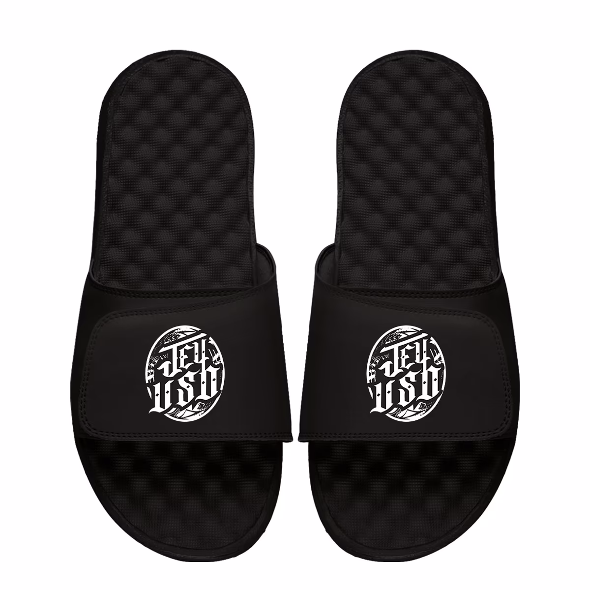Unisex ISlide Black Jey Uso Wordmark Logo Slide Sandals