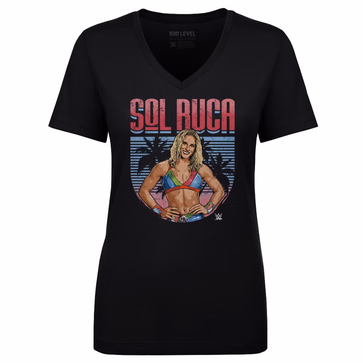 Women's  500 Level Black Sol Ruca Pose V-Neck T-Shirt