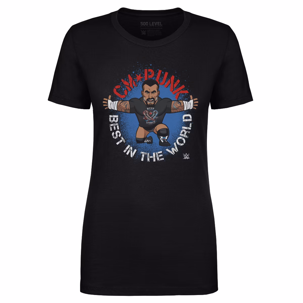 Women's 500 Level Black CM Punk Big Shots Pose T-Shirt