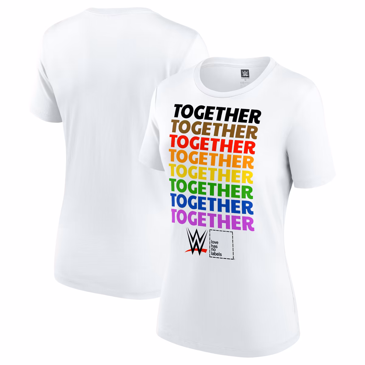 Women's WWE Together Pride T-Shirt - White 12 Women's WWE Together Pride T-Shirt - White