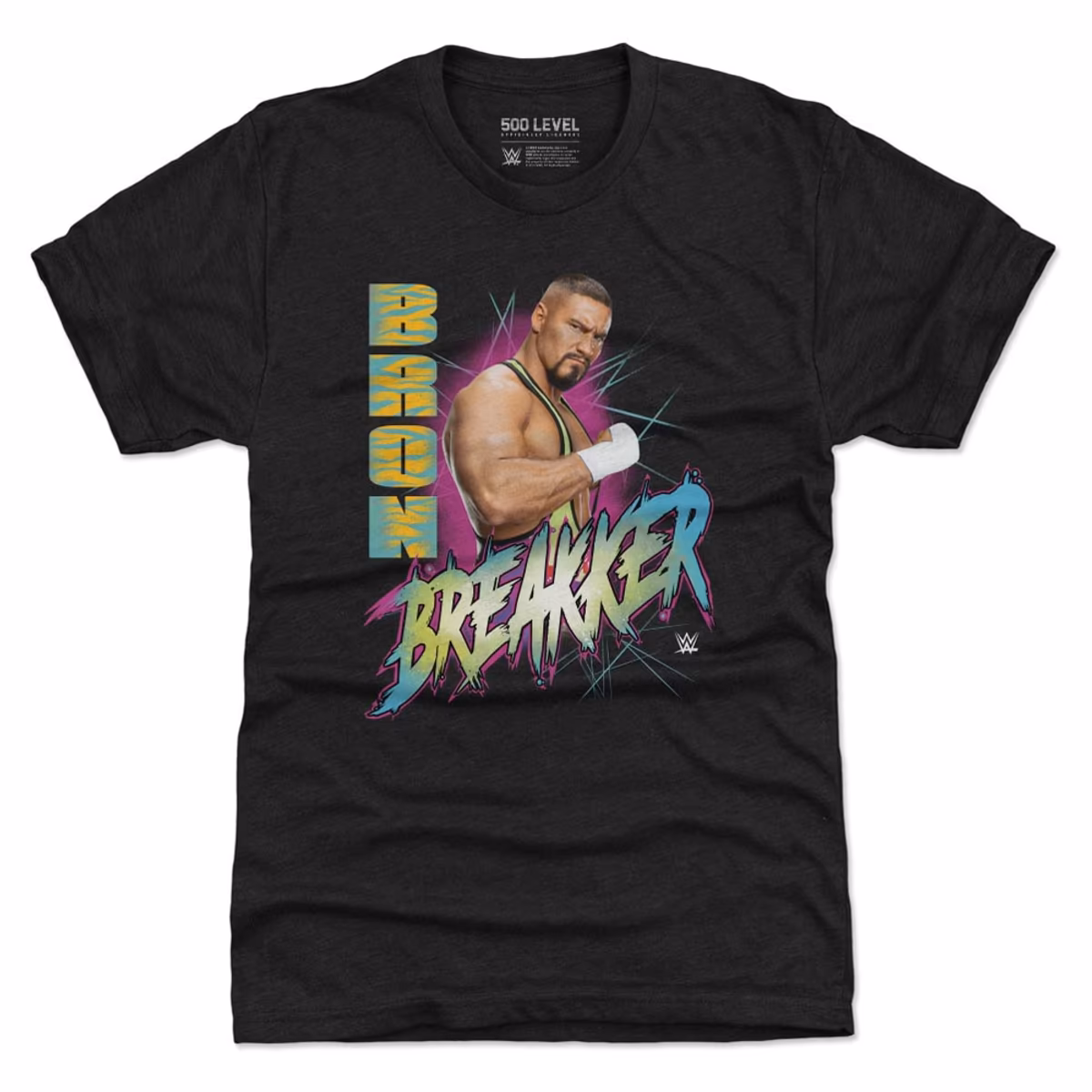 Men's 500 Level Heather Black Bron Breakker Grunge Tri-Blend T-Shirt 2 Men's 500 Level Heather Black Bron Breakker Grunge Tri-Blend T-Shirt